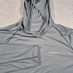 Simms Fishing Solarflex Hoody Men's 2XL Long Sleeve UPF Protect Mesh Gray